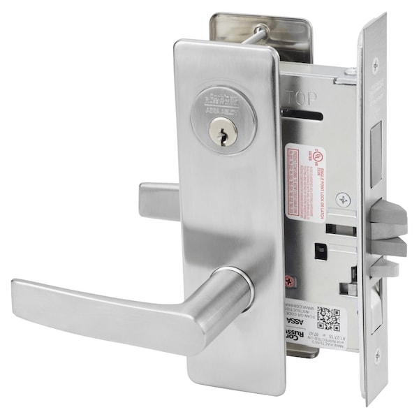 Corbin Russwin Apartment or Dormitory Mortise Lock, AS Lever, M Escutcheon, Satin Chrome ML2067 ASM 626 - main